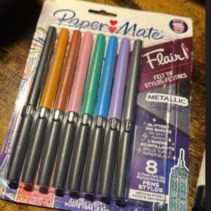 Papermate Flair Felt Tip Metallic 0.7mm 8CT - NEW